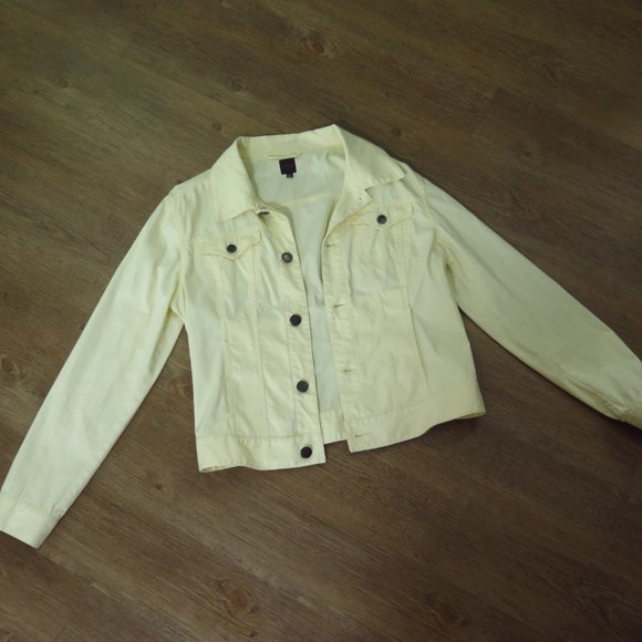 Vintage 2000s Yellow Cotton Denim-Style Jacket - Picture 4 of 12
